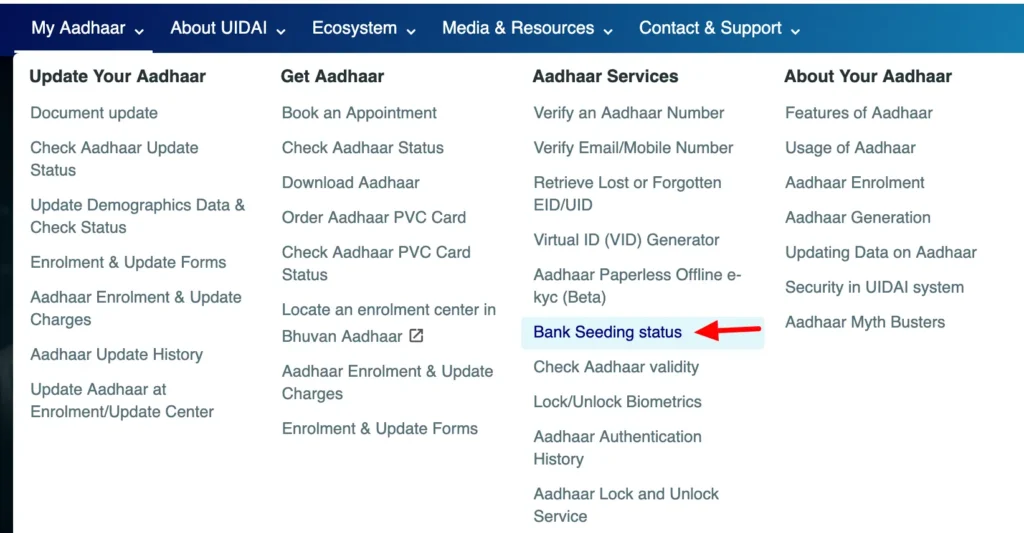 aadhar card website